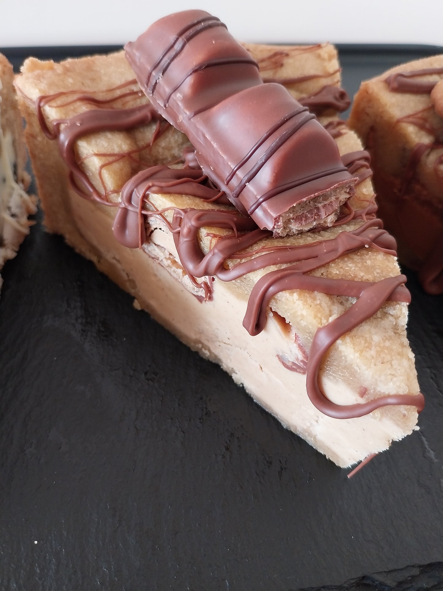 Slice of kinder bueno cookie pie