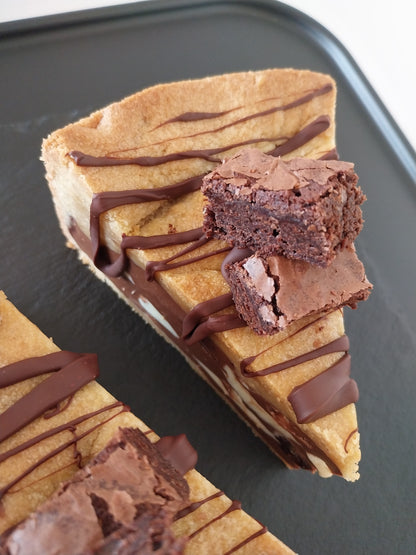 Brownie Stuffed Chocolate Cookie Pie Slices