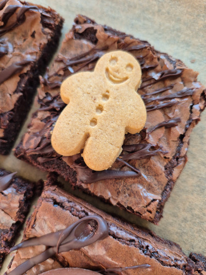 close up of a gingerbread chocolate brownie